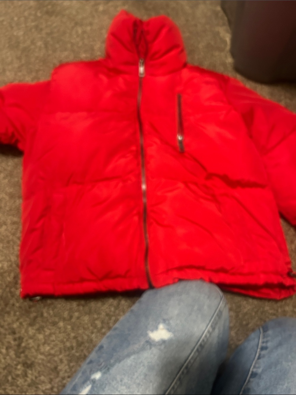 Puffy Red Winter Jacket - Youth Insulated Coat